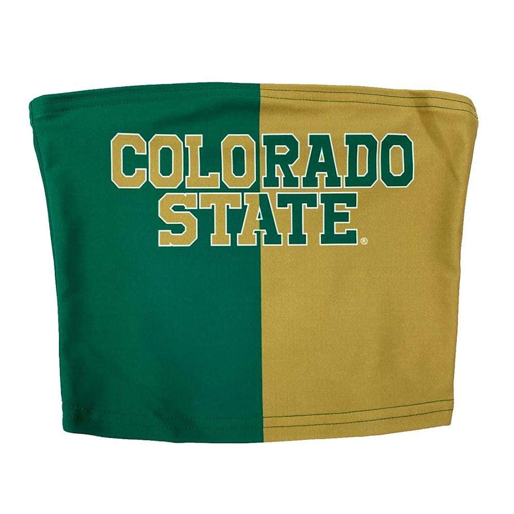 Lojobands Women's Tailgate Outfit College Two Tone Color Block Tube Top Made in USA One Size Fits Most