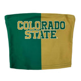 Lojobands Women's Tailgate Outfit College Two Tone Color Block Tube Top Made in USA One Size Fits Most