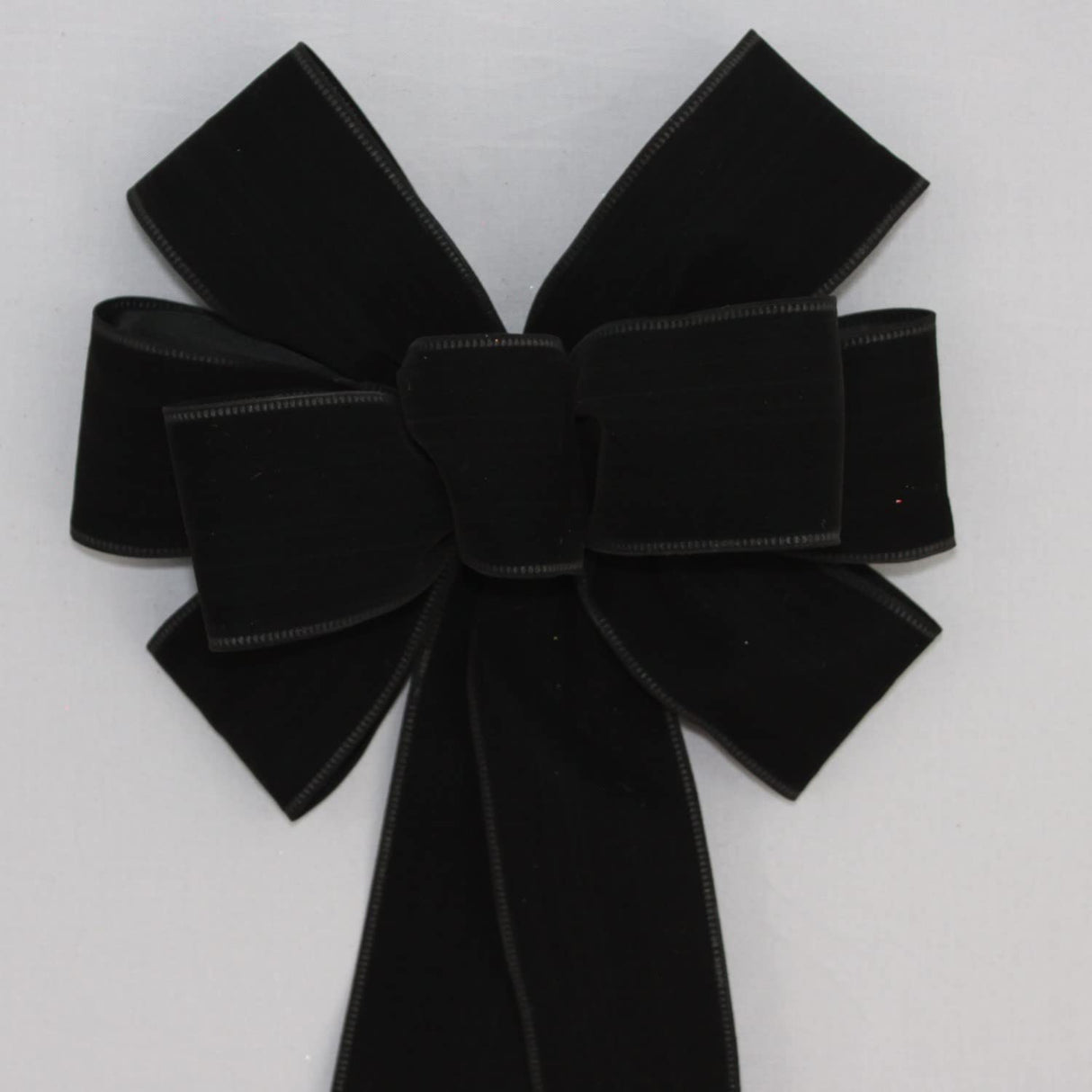 Ivory Brushed Velvet Gold Lame Backed Wire Edge Christmas Bow - Handcrafted in USA (8 inch bow)