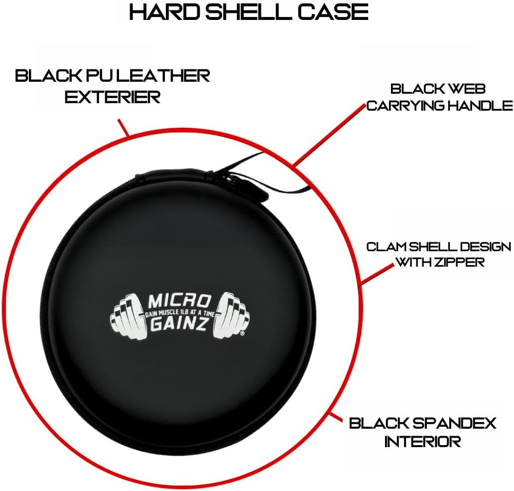 Micro Gainz Hard Shell Carrying Case for 1LB and 1.25LB Dumbbell Micro Plates