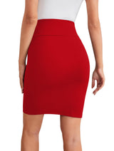 Sweet Hearts Mini Pencil Skirt for Women- Above Knee Silky Basic Bodycon Skirt Made in USA