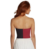 Lojobands Women's Tailgate Outfit College Two Tone Color Block Tube Top Made in USA One Size Fits Most