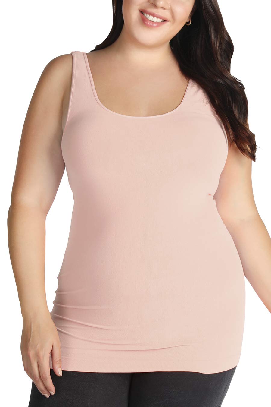 NIKIBIKI Women Seamless Premium Classic Tank Top, Made in U.S.A, Plus Size