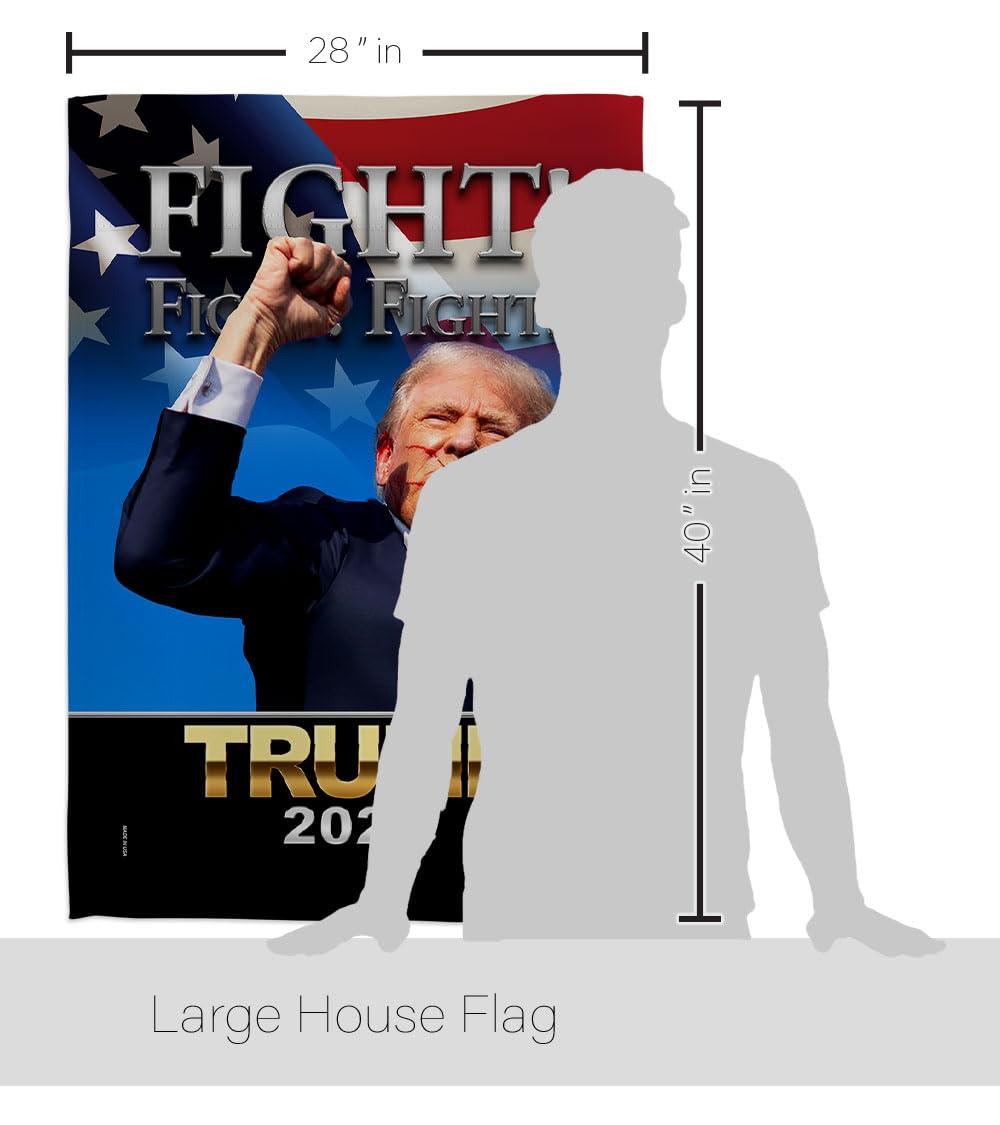 Fight for Trump Flag Wall Home Room Tapestry MAGA Garden Poster Rally Shooting 2024 Patio Banner Yard Sign Outdoor House Patriotic Decorations, Republican Gifts Made in USA