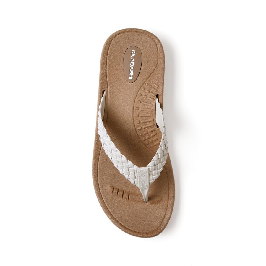 OKABASHI Women's Baha Flip Flop | Contoured Footbed w/Arch Support for All-Day Comfort | Slip-Resistant & Waterproof | Sustainably Made in The USA