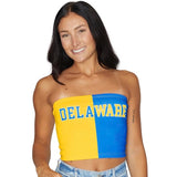 Lojobands Women's Tailgate Outfit College Two Tone Color Block Tube Top Made in USA One Size Fits Most
