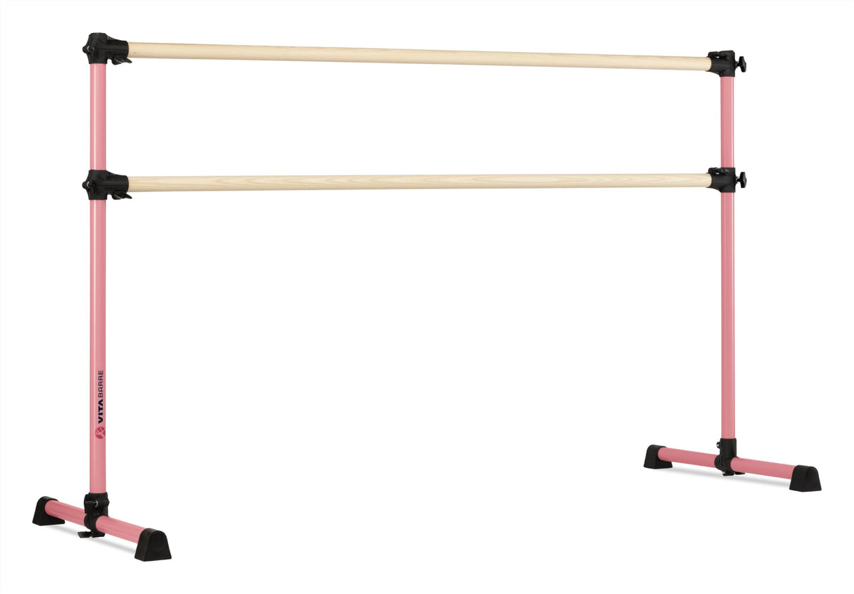 VITA Barre Portable Freestanding Double Ballet Barre, Prodigy, Wood | Adjustable Height, USA Made, Home or Gym Exercise Equipment for Kids & Adults | Dance, Fitness, Pilates
