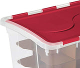 Sterilite 48 Quart Clear Stackable Holiday Christmas 45 Ornament Storage Box