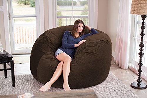 Chill Sack Bean Bag Chair: Giant 6' Memory Foam Furniture Bean Bag - Big Sofa with Soft Micro Fiber Cover, Charcoal