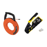 Klein Tools 56383 Non-Conductive 100-Foot Electrical Fish Tape, Multi-Groove Fiberglass Wire Puller with Nylon Tip, Optimized Housing and Handle