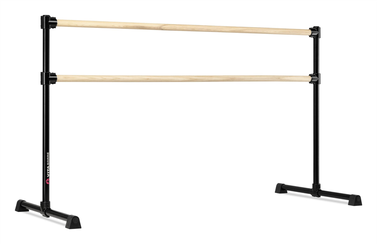 VITA Barre Portable Freestanding Double Ballet Barre, Extreme, Wood | Fixed Height, Made in USA, Home or Gym Exercise Equipment for Kids & Adults | Dance, Fitness, Pilates