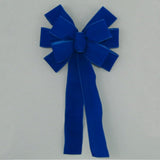 Ivory Brushed Velvet Gold Lame Backed Wire Edge Christmas Bow - Handcrafted in USA (8 inch bow)