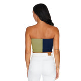 Lojobands Women's Tailgate Outfit College Two Tone Color Block Tube Top Made in USA One Size Fits Most
