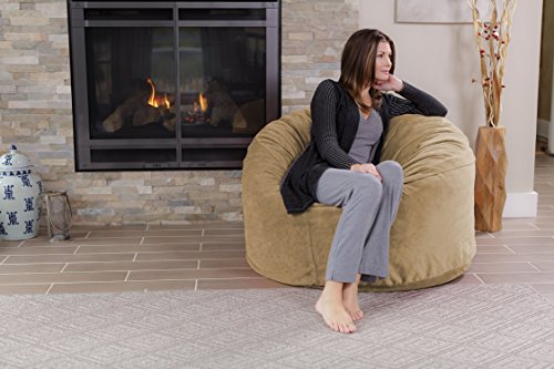 Chill Sack Bean Bag Chair: Giant 4' Memory Foam Furniture Bean Bag - Big Sofa with Soft Micro Fiber Cover - Black