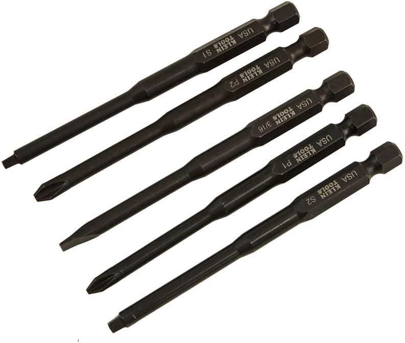 Klein Tools 32234 Impact Driver Bit Set, Phillips, Slotted, Square, 3-1/2-Inch, Made in USA