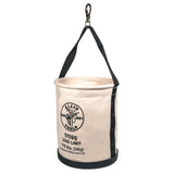 Klein Tools 5109 Canvas Bucket, Wide-Opening Straight-Wall Tool Bucket is Made of No. 6 Canvas with Black Molded Bottom, 75-Pound Load Rated