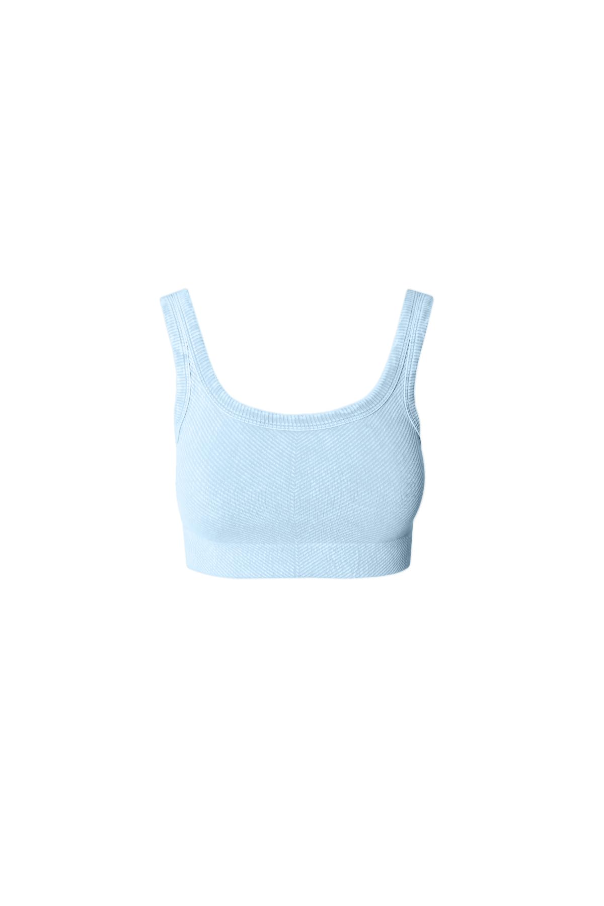 NIKIBIKI Women Seamless Vintage Chevron Ribbed Crop Top, Made in U.S.A, One Size