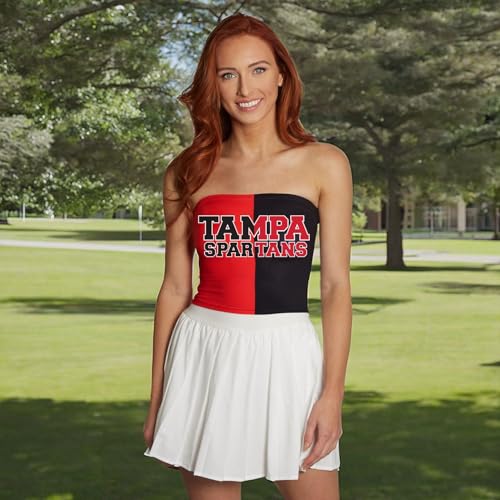 Lojobands Women's Tailgate Outfit College Two Tone Color Block Tube Top Made in USA One Size Fits Most