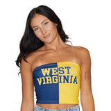 Lojobands Women's Tailgate Outfit College Two Tone Color Block Tube Top Made in USA One Size Fits Most