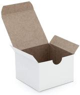 Made in USA 10-Count Recycled Brown Kraft Gift Boxes (5" X 5" X 3") with Tuck Lids for Weddings, Crafting and Baking Packaging Needs