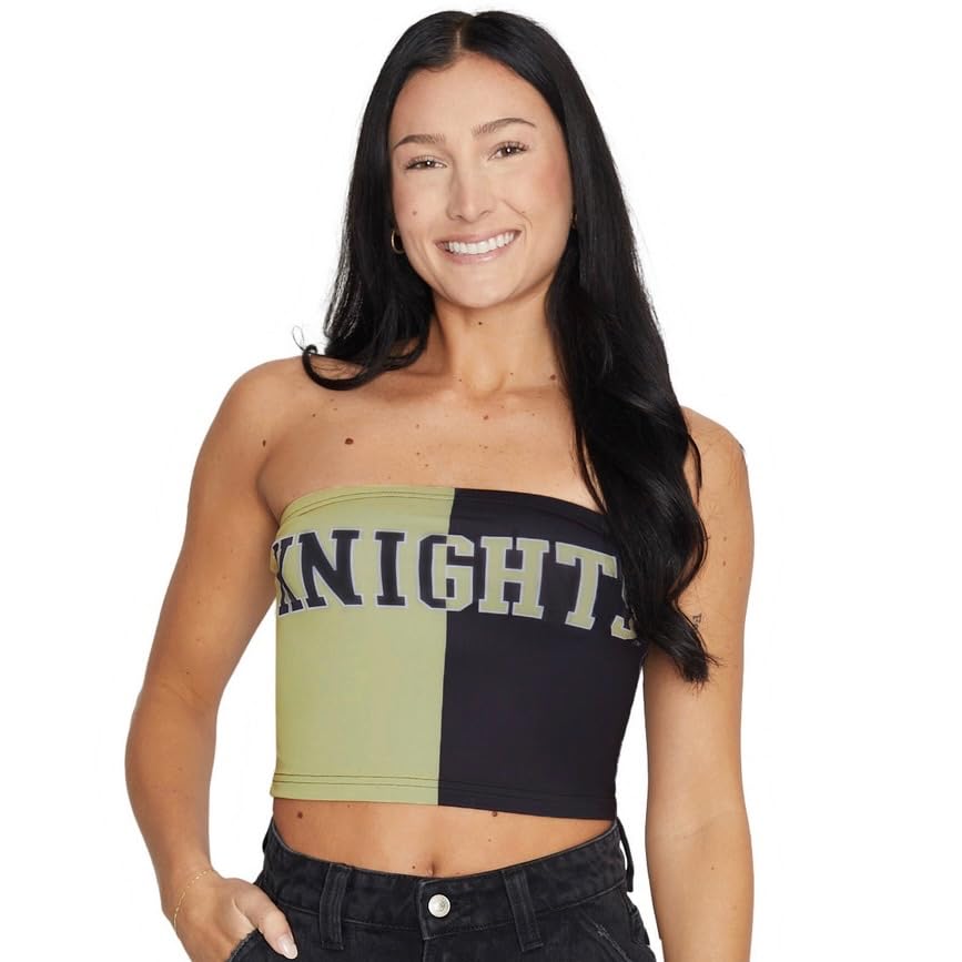 Lojobands Women's Tailgate Outfit College Two Tone Color Block Tube Top Made in USA One Size Fits Most