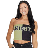 Lojobands Women's Tailgate Outfit College Two Tone Color Block Tube Top Made in USA One Size Fits Most