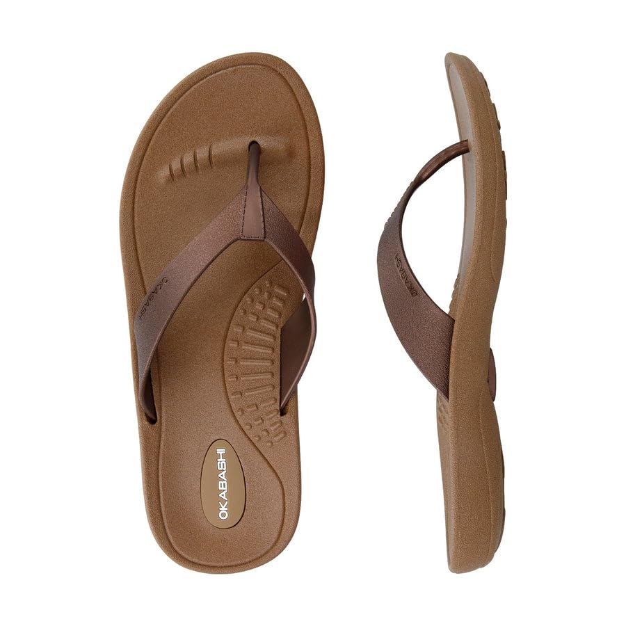 OKABASHI Women's Breeze Flip Flop | Contoured Footbed w/Arch Support for All-Day Comfort | Slip-Resistant & Waterproof | Sustainably Made in The USA