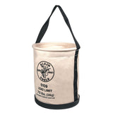 Klein Tools 5109 Canvas Bucket, Wide-Opening Straight-Wall Tool Bucket is Made of No. 6 Canvas with Black Molded Bottom, 75-Pound Load Rated
