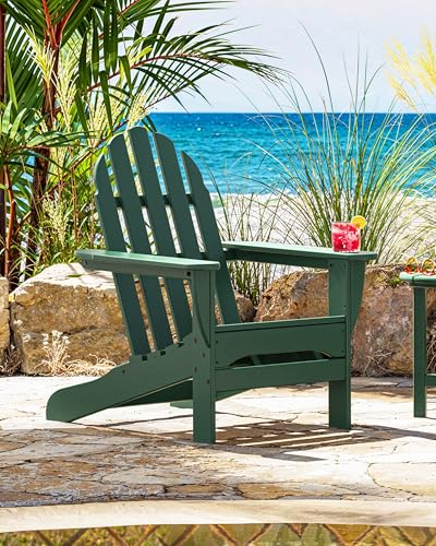 POLYWOOD AD4030PB Classic Outdoor Adirondack Chair, Pacific Blue