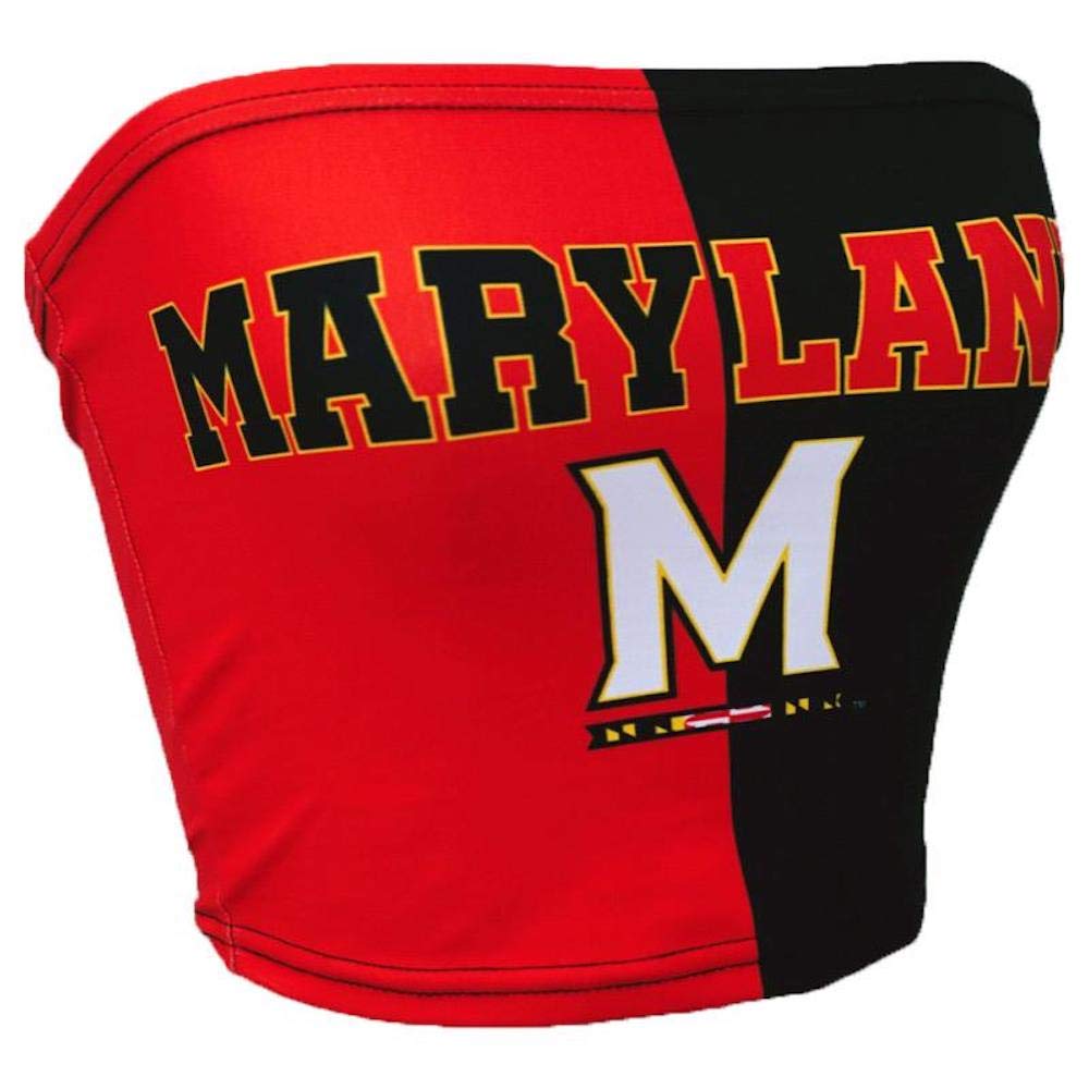 Lojobands Women's Tailgate Outfit College Two Tone Color Block Tube Top Made in USA One Size Fits Most