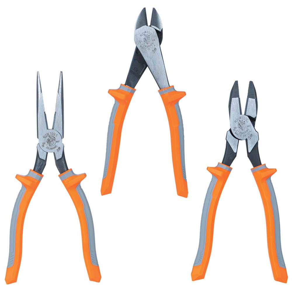 Klein Tools 1005RINS Insulated Pliers, Made in USA, Cutting / Crimping Tool for Insulated and Non-Insulated 10 to 22 AWG Wire and Connectors,1000V Rated