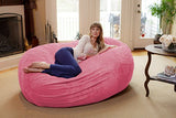 Chill Sack Bean Bag Chair: Huge 6' Memory Foam Furniture Bag and Large Lounger - Big Sofa with Soft Micro Fiber Cover - Red Furry