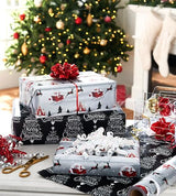 American Greetings 175 sq. ft. Reversible Wrapping Paper for Christmas and All Holidays, Red and Black Plaid (1 Jumbo Roll 30 in. x 70 ft.)