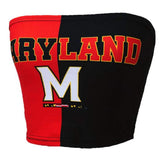 Lojobands Women's Tailgate Outfit College Two Tone Color Block Tube Top Made in USA One Size Fits Most