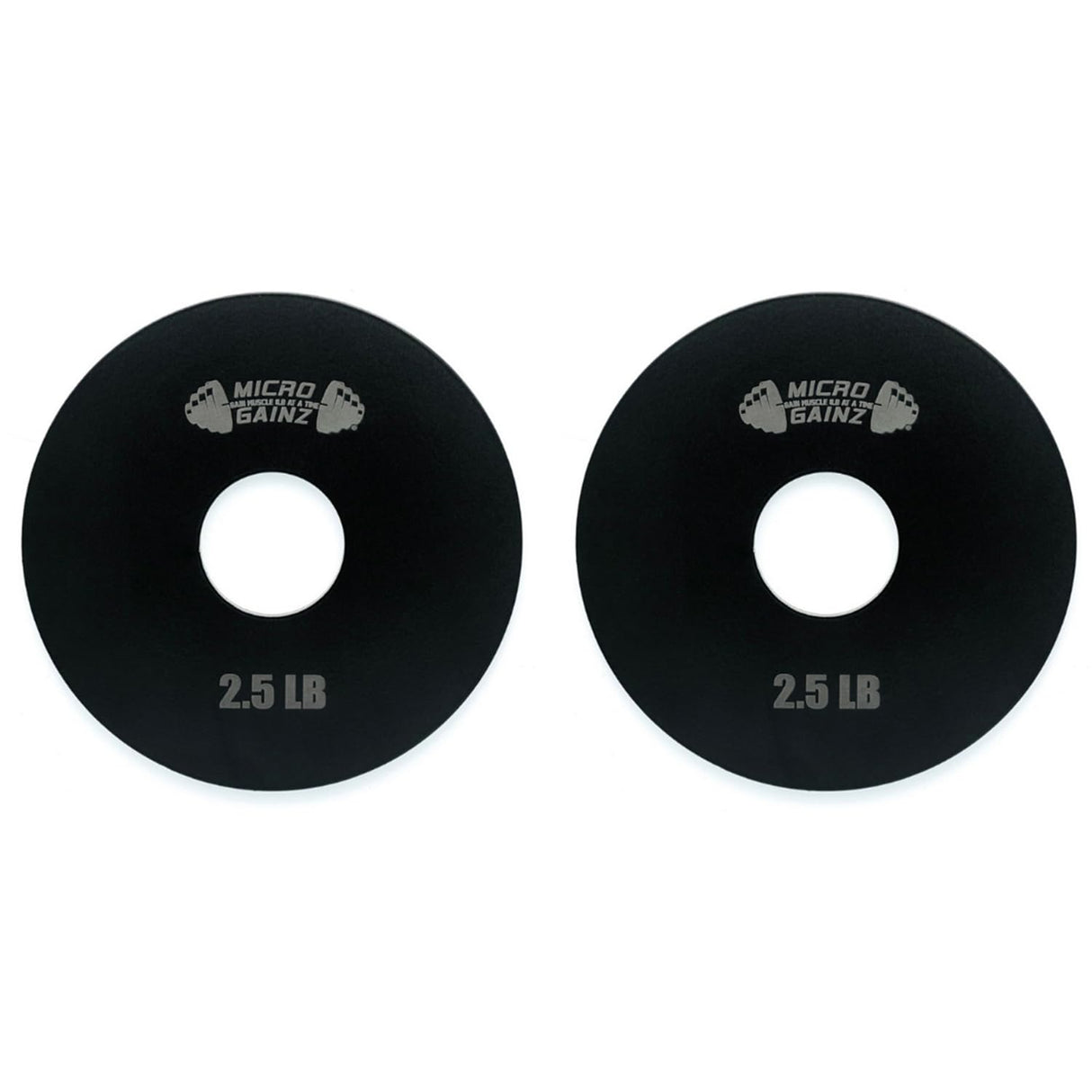 Micro Gainz Steel Olympic Barbell Weight Set of 2 Plates, 2.5lb, 5lb or 10lb, Plate Set Designed for Strength Training & Loading Bar Weights, Made in USA
