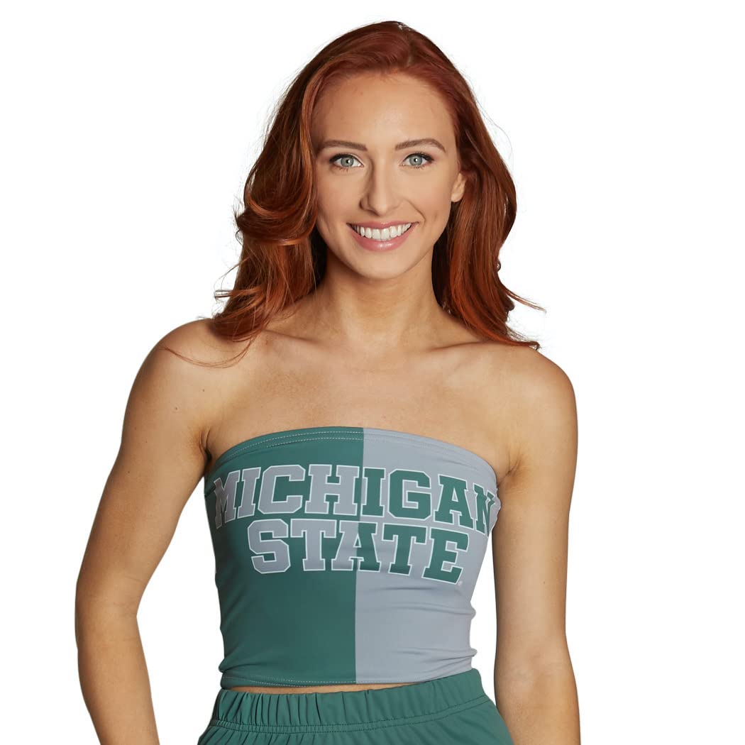 Lojobands Women's Tailgate Outfit College Two Tone Color Block Tube Top Made in USA One Size Fits Most