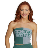 Lojobands Women's Tailgate Outfit College Two Tone Color Block Tube Top Made in USA One Size Fits Most