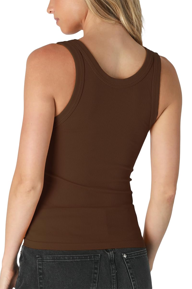 NIKIBIKI Women Seamless Reversible Ribbed Tank Top, Made in U.S.A, One Size