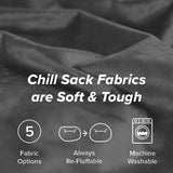 Chill Sack Bean Bag Chair: Giant 5' Memory Foam Furniture Bean Bag - Big Sofa with Soft Micro Fiber Cover - Black