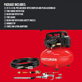 CRAFTSMAN Air Compressor, 6 Gallon, Pancake, Oil-Free with 13 Piece Accessory Kit (CMEC6150K)