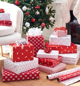 American Greetings 120 sq. ft. Pink Christmas Wrapping Paper Set, Red and Pink (4 Rolls 30 in. x 12 ft., 7 Bows, 30 Gift Tags)