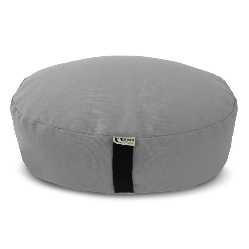 Bean's ZAFU - Meditation Floor Cushion - Round Earth Cotton Zen Yoga Pillow - Tibetan Style for Mindful Kneeling Prayer Seat - Made in USA - US Organic Buckwheat Hulls - Comfort Calm Contemplate