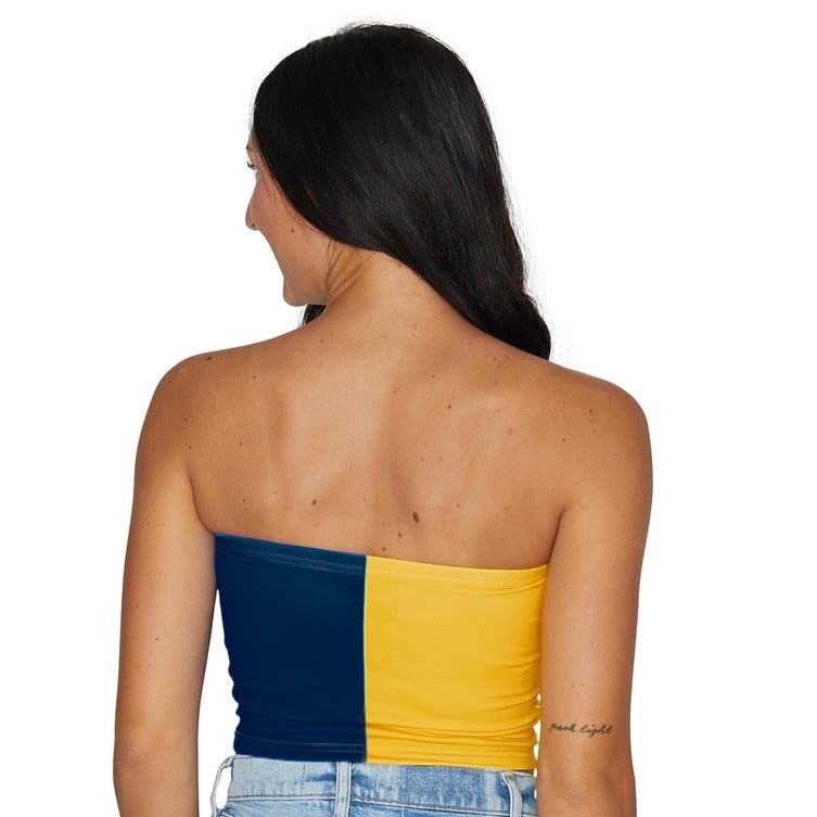 Lojobands Women's Tailgate Outfit College Two Tone Color Block Tube Top Made in USA One Size Fits Most
