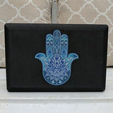Embrace The Block™ Blue Hamsa Yoga Block (Black)