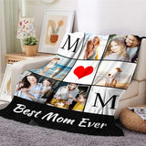 Custom Blanket with Picture Made in USA,Personalized Photo Blanket Throw Photo Blankets for Family Friends Pets,50"x60"