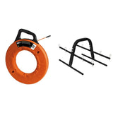 Klein Tools 56059 Non-Conductive Fiberglass Fish Tape, Made in USA, 200-Foot Wall Snake is 3/16-Inch Wide Multi-Groove Fish Tape and Pulls to 500-Pound