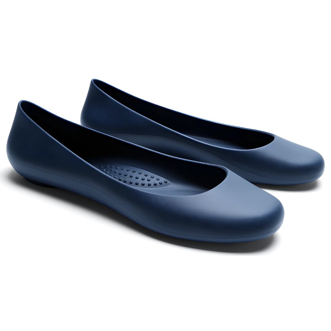 OKABASHI Women's Georgia Soft Jelly Ballet Flats | Daily Slip-On Shoes w/Arch Support | Helps Relieve Foot Soreness & Pain