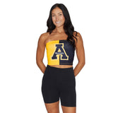 Lojobands Women's Tailgate Outfit College Two Tone Color Block Tube Top Made in USA One Size Fits Most
