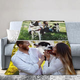 Custom Blanket with Picture Made in USA,Personalized Photo Blanket Throw Photo Blankets for Family Friends Pets,50"x60"