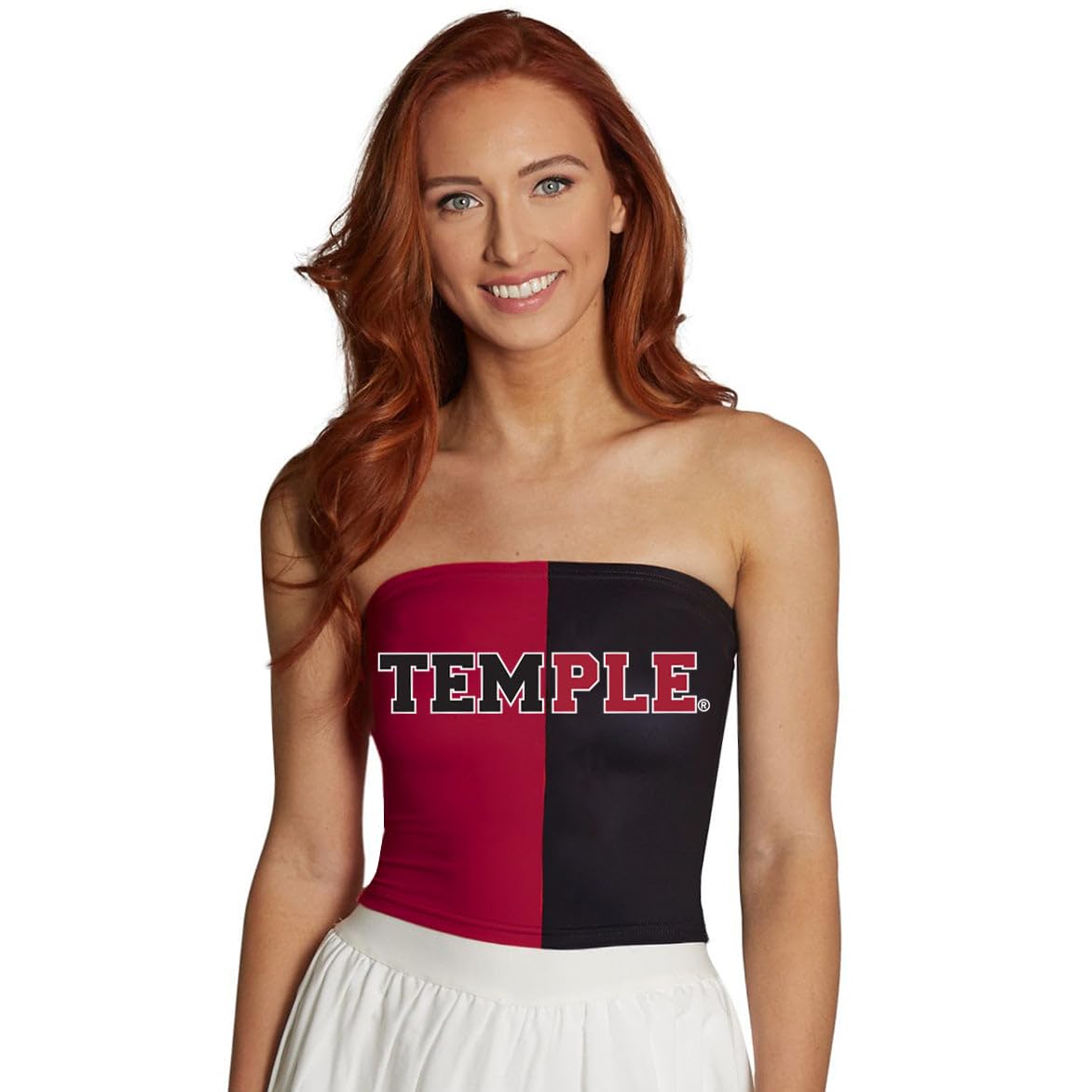 Lojobands Women's Tailgate Outfit College Two Tone Color Block Tube Top Made in USA One Size Fits Most